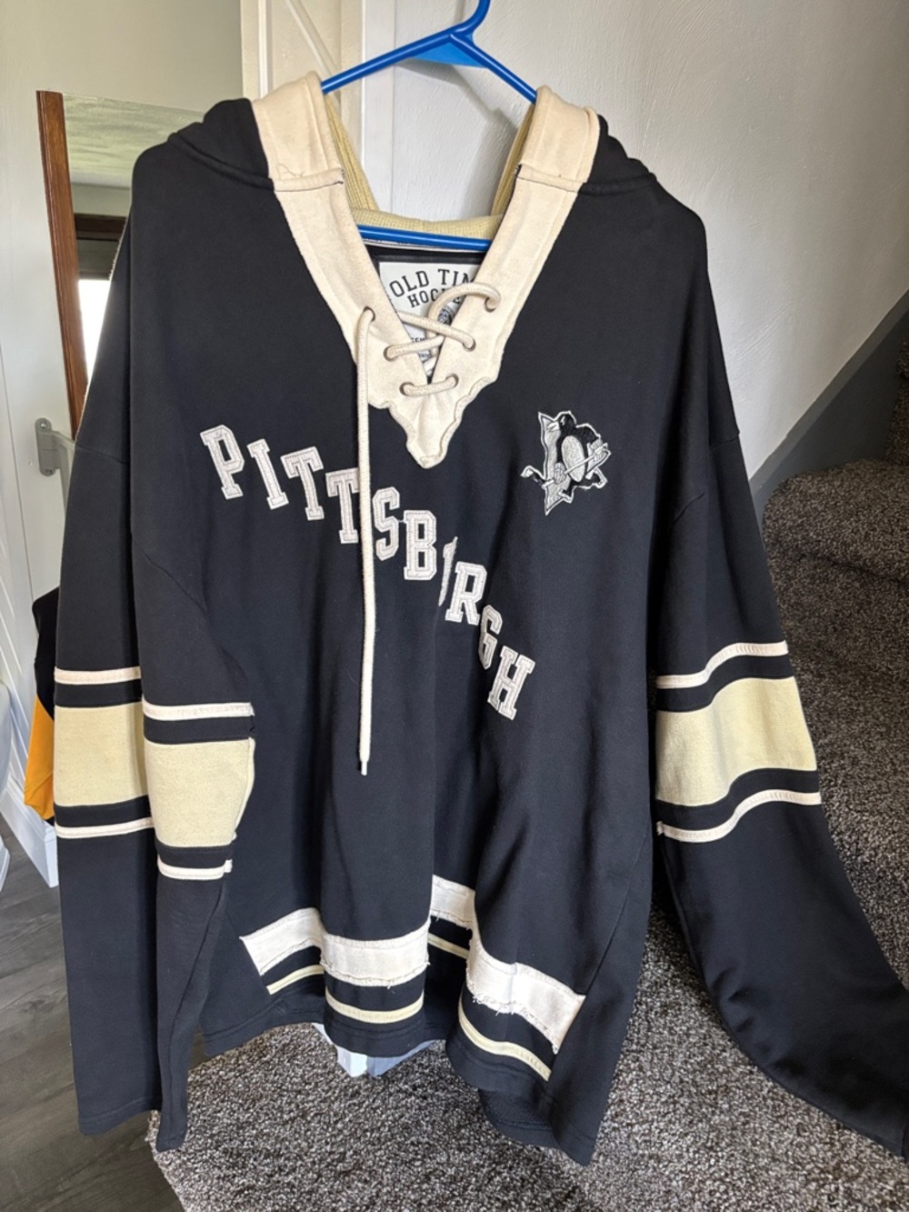 Pittsburgh Black & light Gold Lace-Up Hoodie
